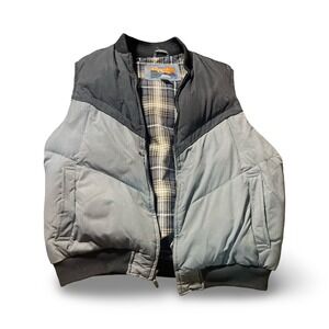 Cripple Creek Mens‎ Puffer Vest down feather field, gray black sz L workwear